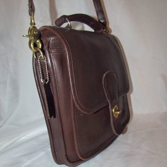 Vintage COACH Station Willis 9927 Brown Leather Crossbody Saddle Handbag Bag - Picture 5 of 10